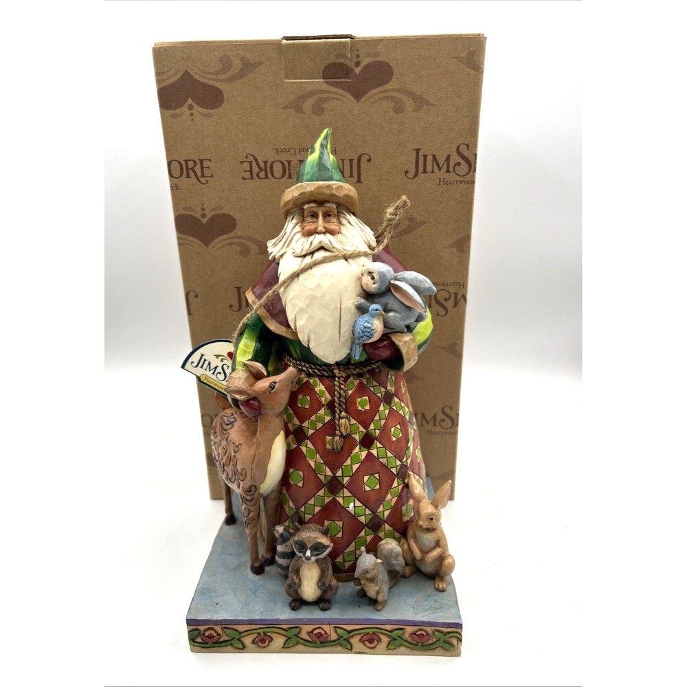 VTG Jim Shore Woodland Christmas Santa w/Animals 11" Figurine 4005275 MIB 2006